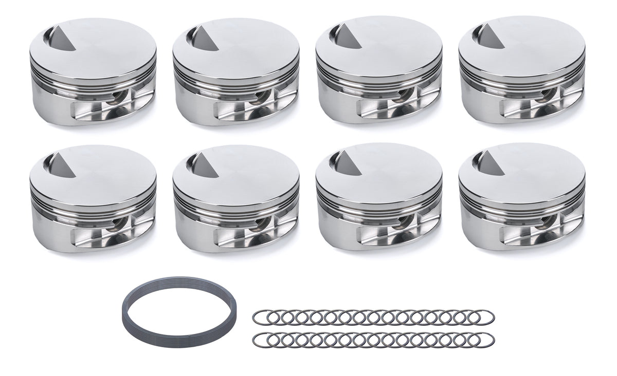 JE Pistons 4.600 in Bore Flat Top Piston Set - 0.064 x 0.064 x 0.218 in Ring Grooves - Minus 3.00 cc - Big Block Chevy (Set of 8)