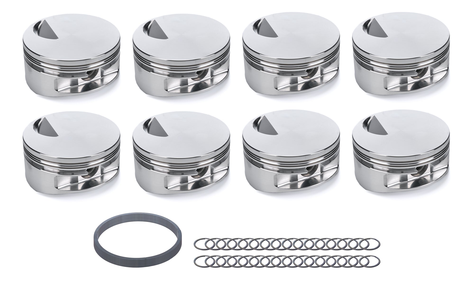 JE Pistons 4.600 in Bore Flat Top Piston Set - 0.064 x 0.064 x 0.218 in Ring Grooves - Minus 3.00 cc - Big Block Chevy (Set of 8)