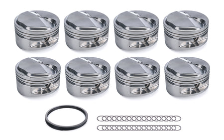 JE Pistons Forged Dome Piston Set - 4.530 in Bore - 0.075 x 0.064 x 0.218 in Ring Grooves - Plus 22.30 cc - Big Block Chevy (Set of 8)