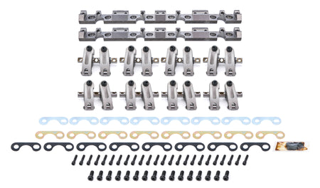 Jesel Pro Series Aluminum Shaft Mount Roller Rocker Arm Kit - 1.6 / 1.5 Ratio - Full Roller - Dart 23 Degree Heads - Small Block Chevy (Set of 16)