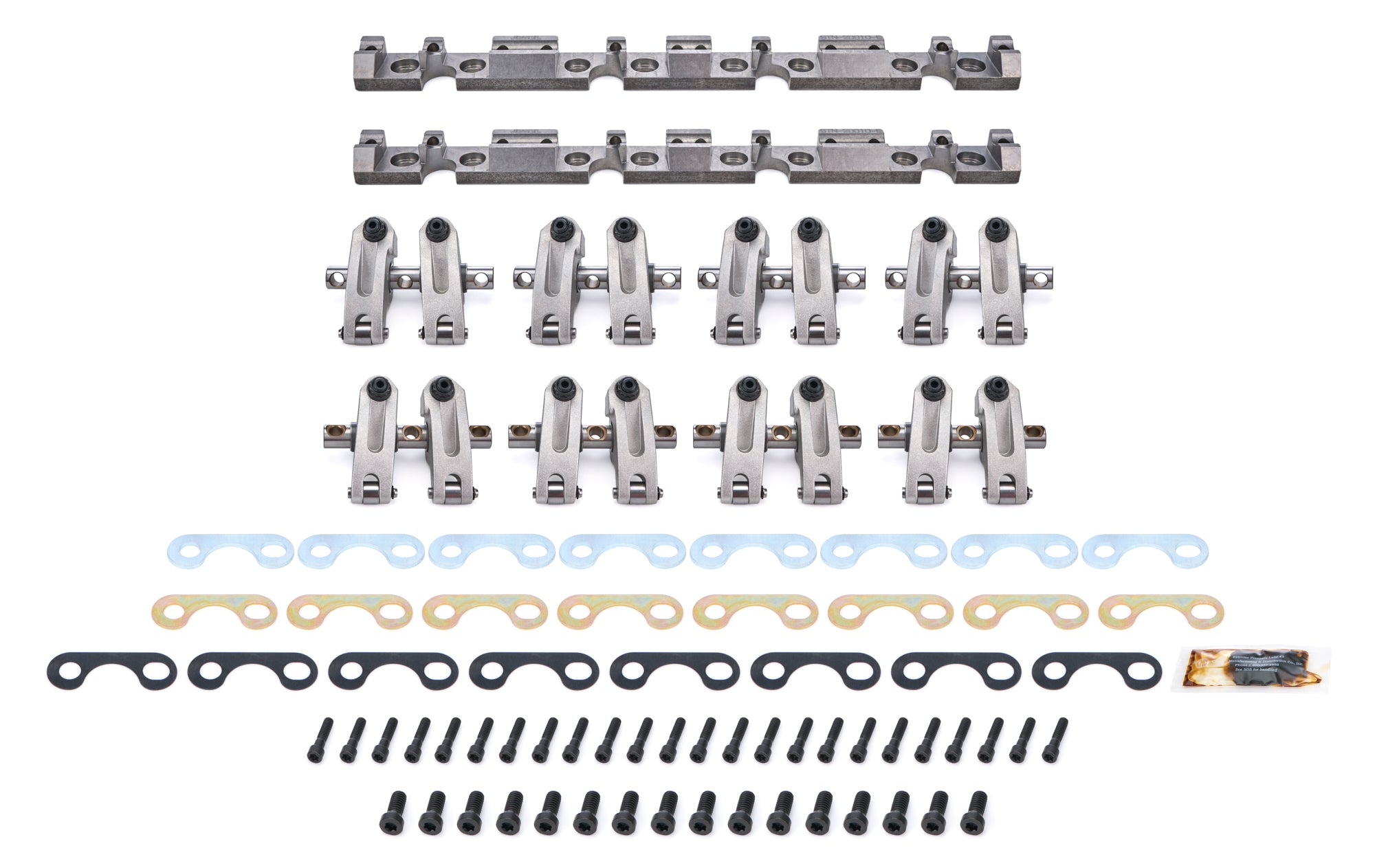 Jesel Pro Series Aluminum Shaft Mount Roller Rocker Arm Kit - 1.6 / 1.6 Ratio - Full Roller - Dart 23 Degree Heads - Small Block Chevy (Set of 16)