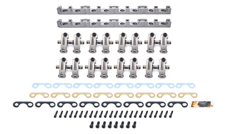Jesel Pro Series Aluminum Shaft Mount Roller Rocker Arm Kit - 1.6 / 1.6 Ratio - Full Roller - Trick Flow High Port Heads - Small Block Ford (Set of 16)