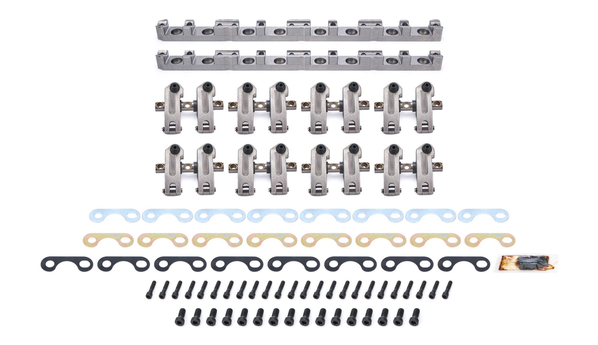 Jesel Pro Series Aluminum Shaft Mount Roller Rocker Arm Kit - 1.7 / 1.7 Ratio - Full Roller - Trick Flow High Port Heads - Small Block Ford (Set of 16)