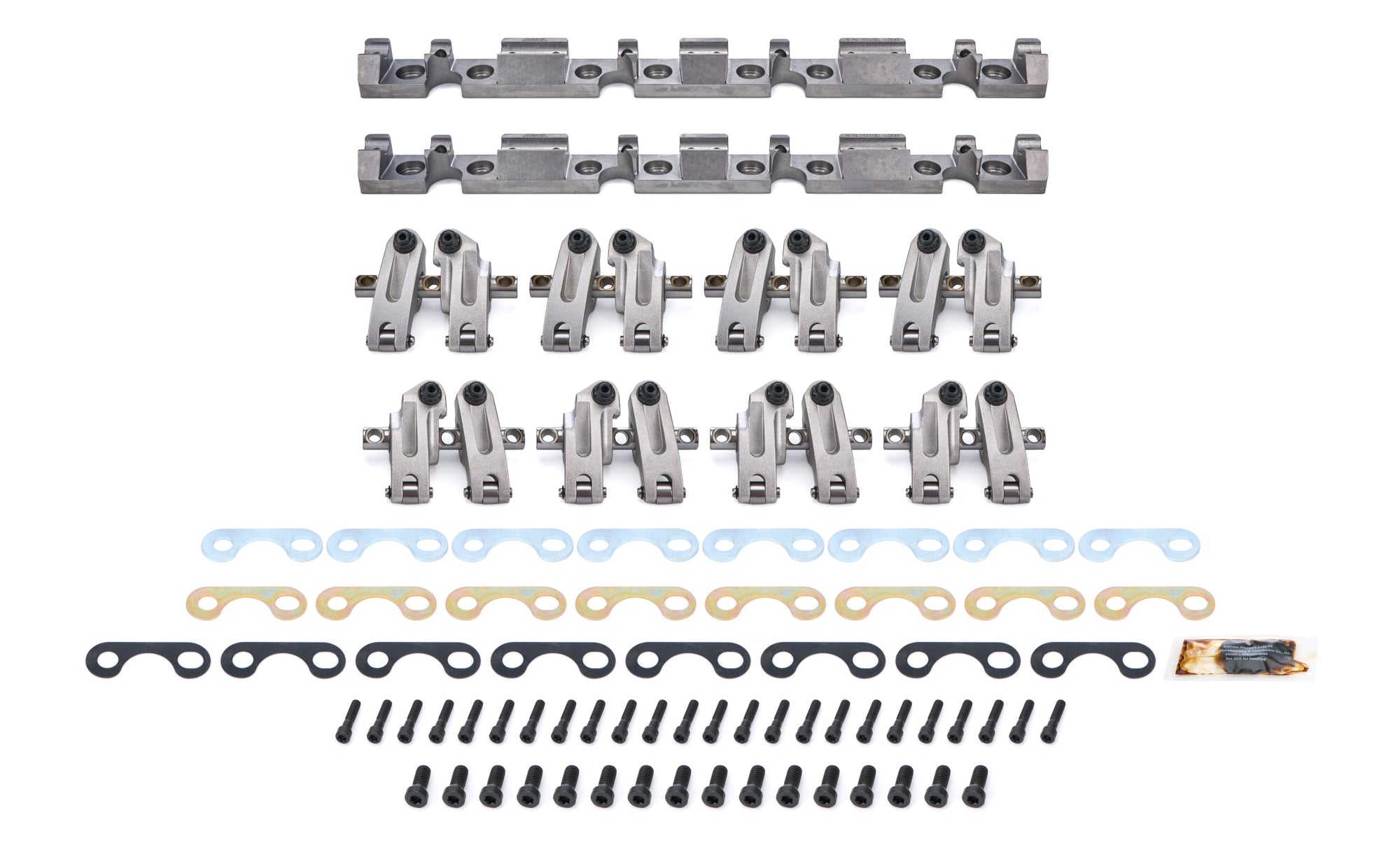 Jesel Pro Series Aluminum Shaft Mount Roller Rocker Arm Kit - 1.65 / 1.65 Ratio - Full Roller - Dart 15 / 18 Degree Heads - Small Block Chevy (Set of 16)