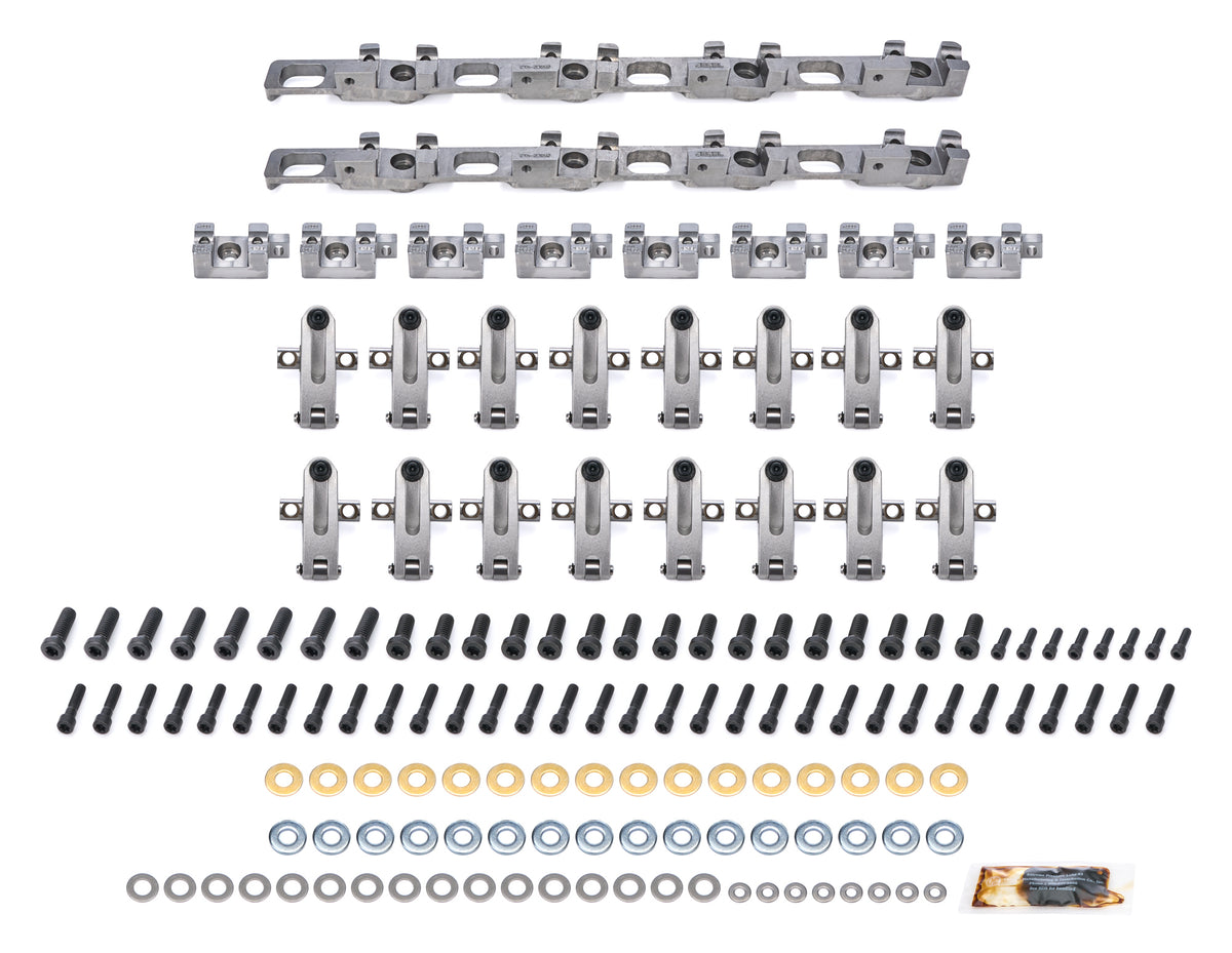 Jesel Pro Series Aluminum Shaft Mount Roller Rocker Arm Kit - 1.7 / 1.7 Ratio - Full Roller - Brodix BB-1 / BB-2 Heads - Big Block Chevy (Set of 16)