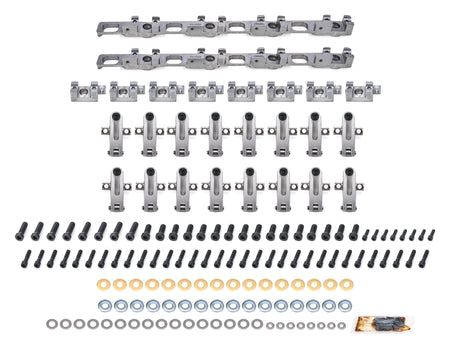 Jesel Pro Series Aluminum Shaft Mount Roller Rocker Arm Kit - 1.7 / 1.7 Ratio - Full Roller - Brodix BB-1 / BB-2 Heads - Big Block Chevy (Set of 16)
