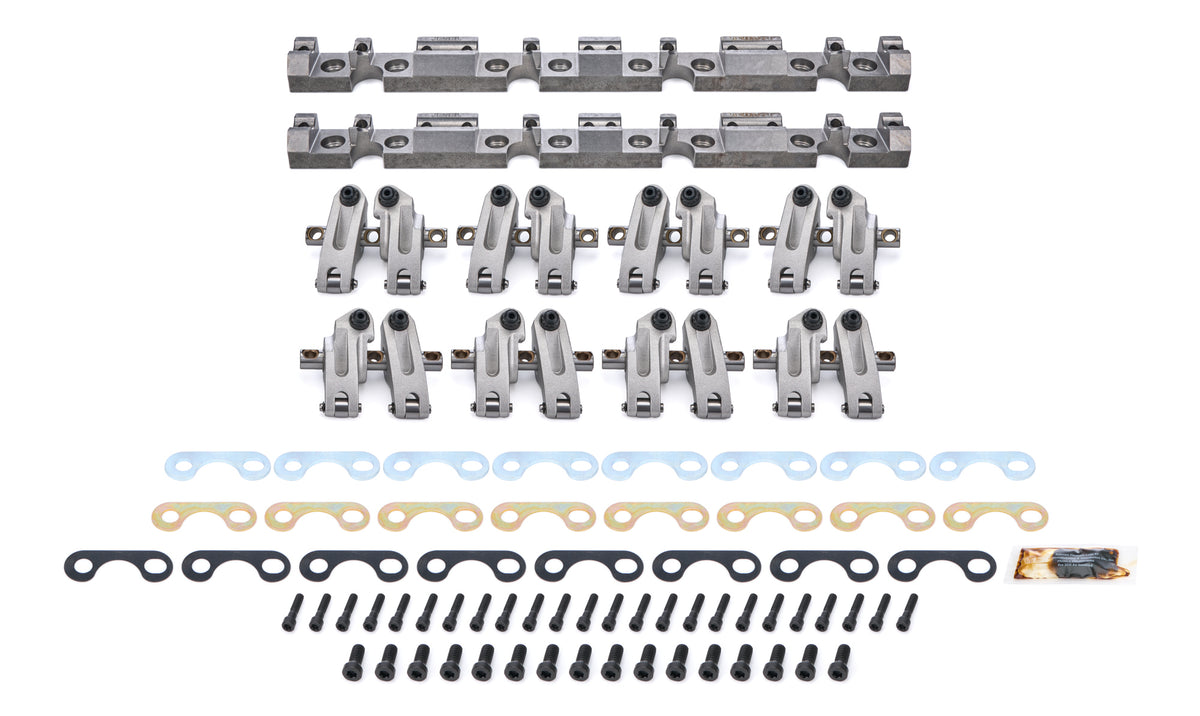 Jesel Pro Series Aluminum Shaft Mount Roller Rocker Arm Kit - 1.6 / 1.6 Ratio - Full Roller - Brodix 18C Heads - Small Block Chevy (Set of 16)