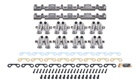 Jesel Pro Series Aluminum Shaft Mount Roller Rocker Arm Kit - 1.6 / 1.6 Ratio - Full Roller - Brodix 18C Heads - Small Block Chevy (Set of 16)