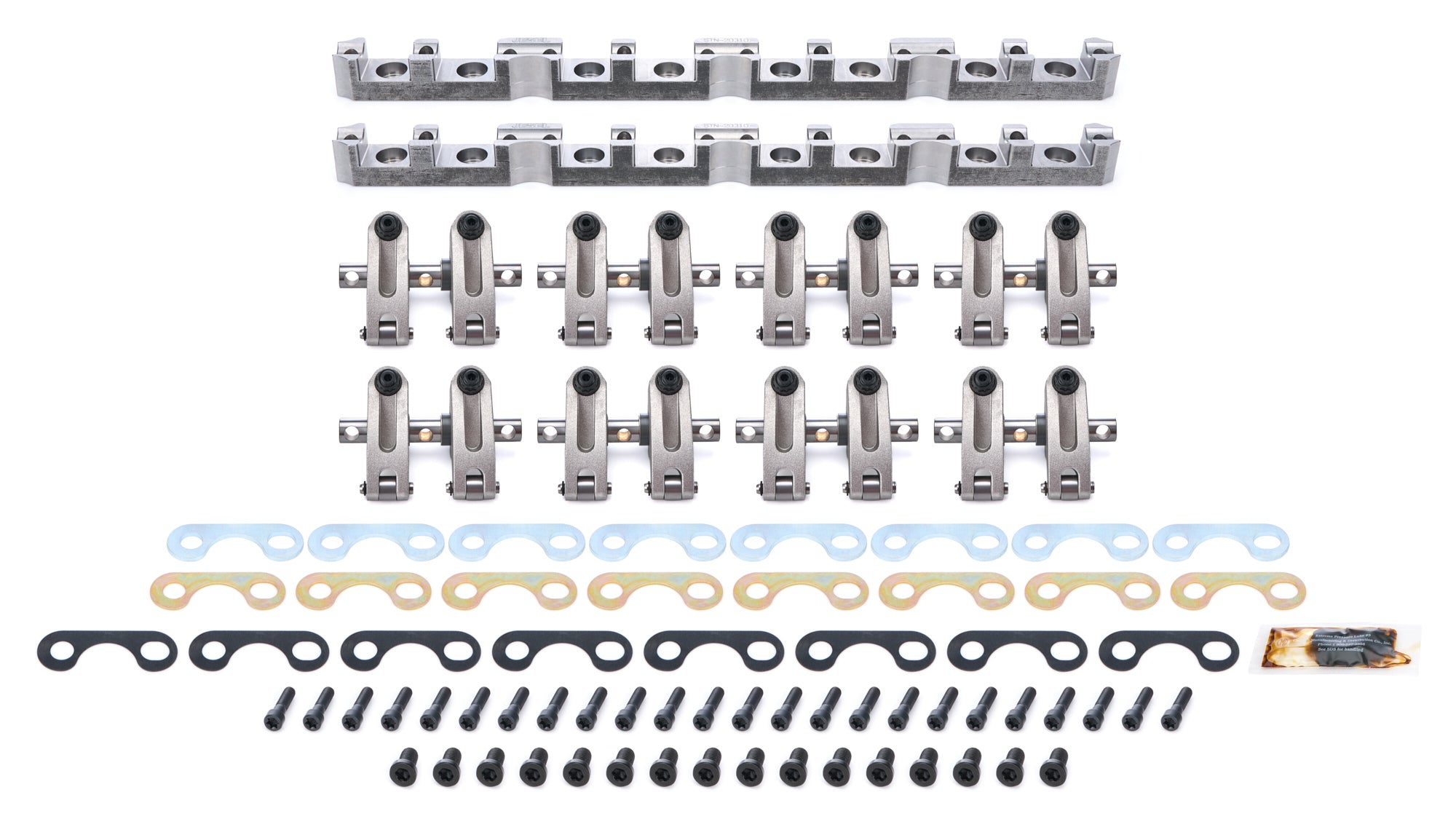 Jesel Pro Series Aluminum Shaft Mount Roller Rocker Arm Kit - 1.6 / 1.6 Ratio - Full Roller - AFR Heads - Small Block Ford (Set of 16)