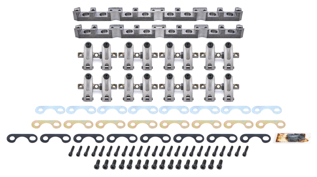 Jesel Pro Series Aluminum Shaft Mount Roller Rocker Arm Kit - 1.65 / 1.65 Ratio - Full Roller - AFR Heads - Small Block Ford (Set of 16)