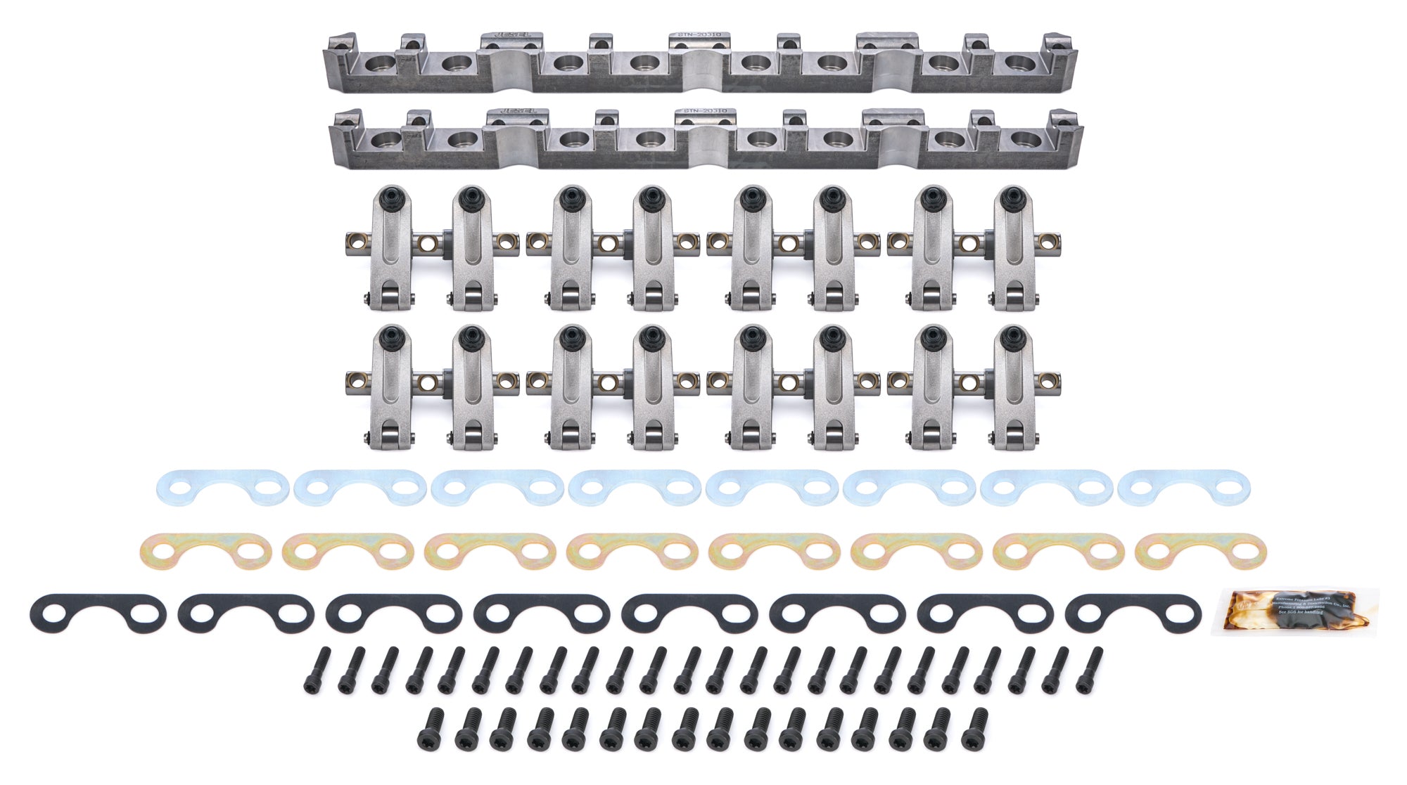 Jesel Pro Series Aluminum Shaft Mount Roller Rocker Arm Kit - 1.65 / 1.65 Ratio - Full Roller - AFR Heads - Small Block Ford (Set of 16)