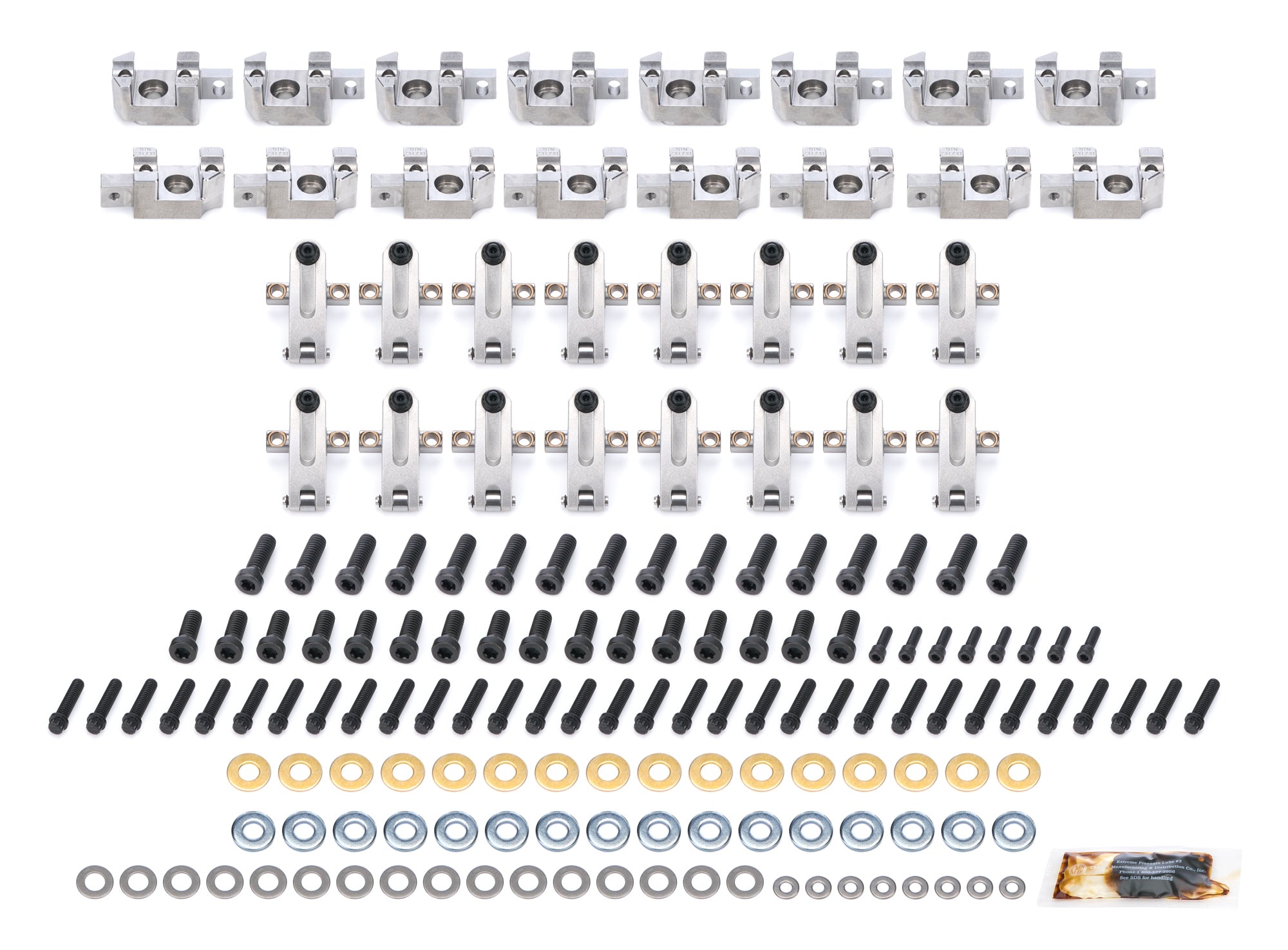 Jesel Pro Series Aluminum Shaft Mount Roller Rocker Arm Kit - 1.75 / 1.75 Ratio - Full Roller - AFR A460 Heads - Big Block Ford (Set of 16)