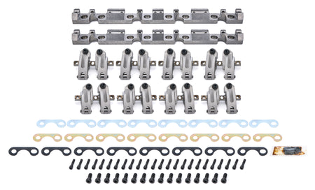 Jesel Pro Series Aluminum Shaft Mount Roller Rocker Arm Kit - 1.6 / 1.5 Ratio - Full Roller - AFR Eliminator 227 / 335 Heads - Small Block Chevy (Set of 16)