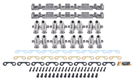 Jesel Pro Series Aluminum Shaft Mount Roller Rocker Arm Kit - 1.6 / 1.6 Ratio - Full Roller - AFR Eliminator 227 / 335 Heads - Small Block Chevy (Set of 16)
