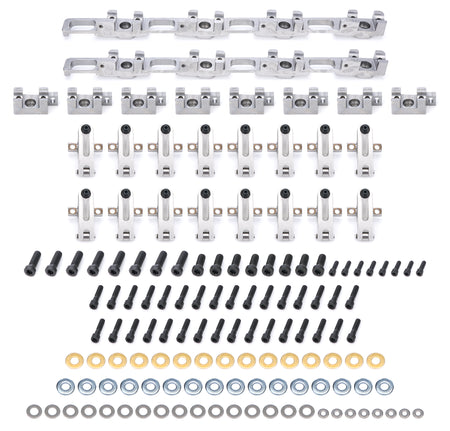 Jesel Pro Series Aluminum Shaft Mount Roller Rocker Arm Kit - 1.7 / 1.7 Ratio - Full Roller - Edelbrock RPM XT / Dart 24 Degree Pro 1 Heads - Big Block Chevy (Set of 16)