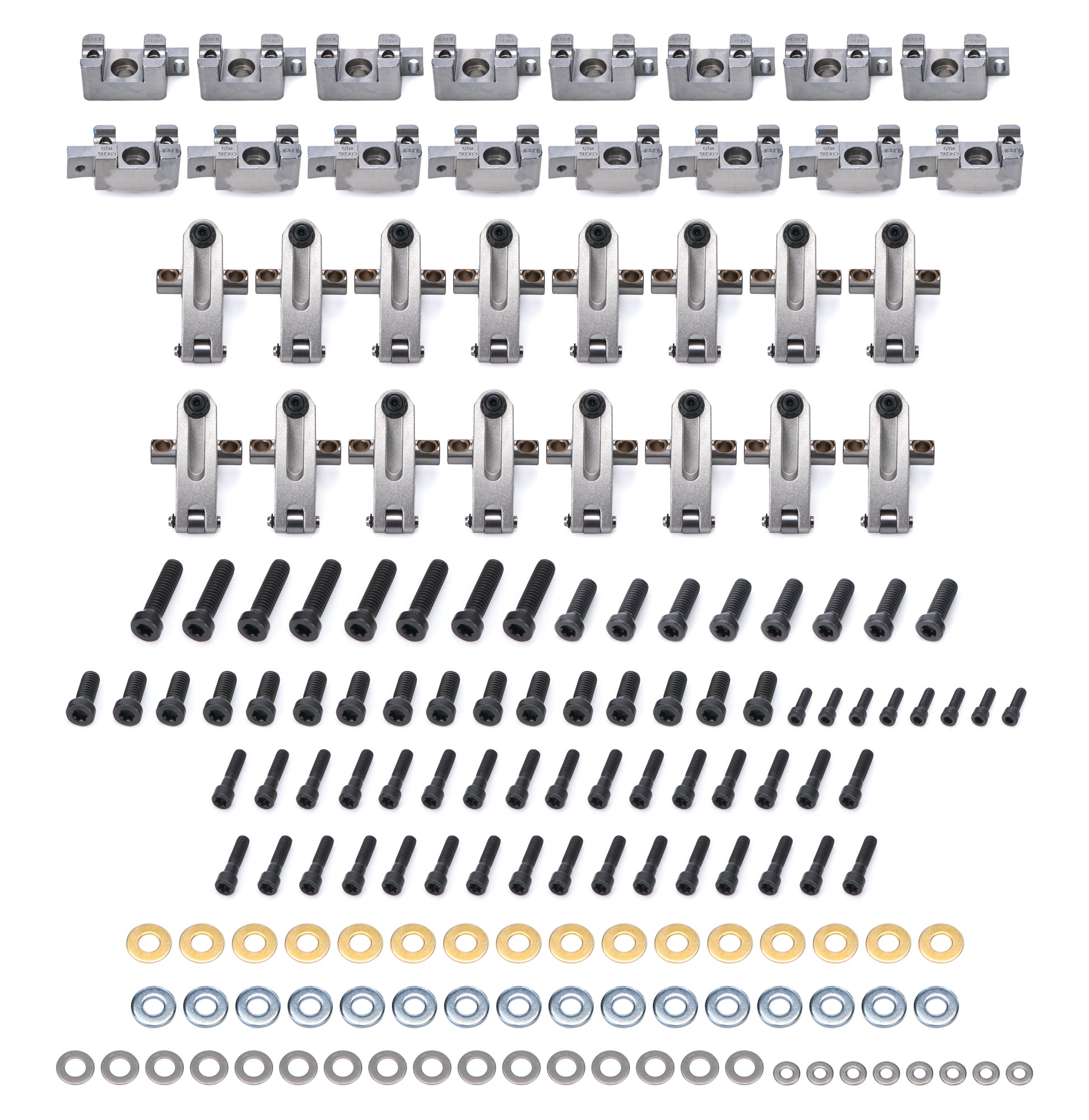 Jesel Pro Series Aluminum Shaft Mount Roller Rocker Arm Kit - 1.7 Ratio - Full Roller - Profiler Heads - Big Block Chevy (Set of 16)