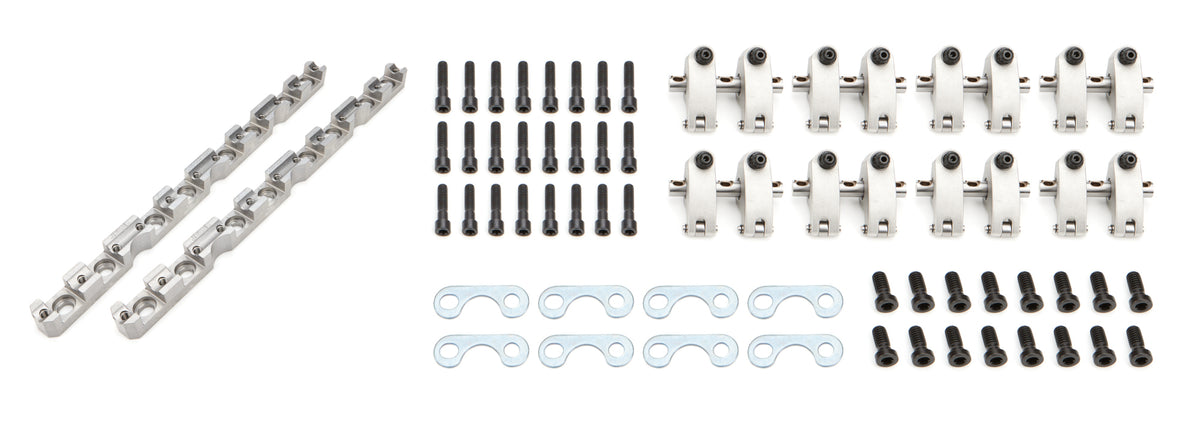 Jesel Sportsman Shaft Mount Aluminum Roller Rocker Arm - Shaft Mount - 1.60 Ratio - Pro Topline / RHS Heads - Small Block Ford (Set of 16)