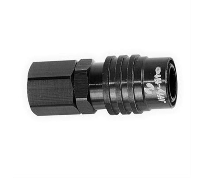 Jiffy-tite 5000 Series Straight 8 AN Female to Female Quick Disconnect Fitting - Valved - Black