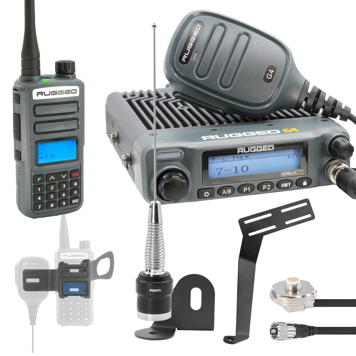 Rugged Radios ULTIMATE GMRS Mobile Radio Kit for Jeep Wrangler JK JK2-G4-ULT