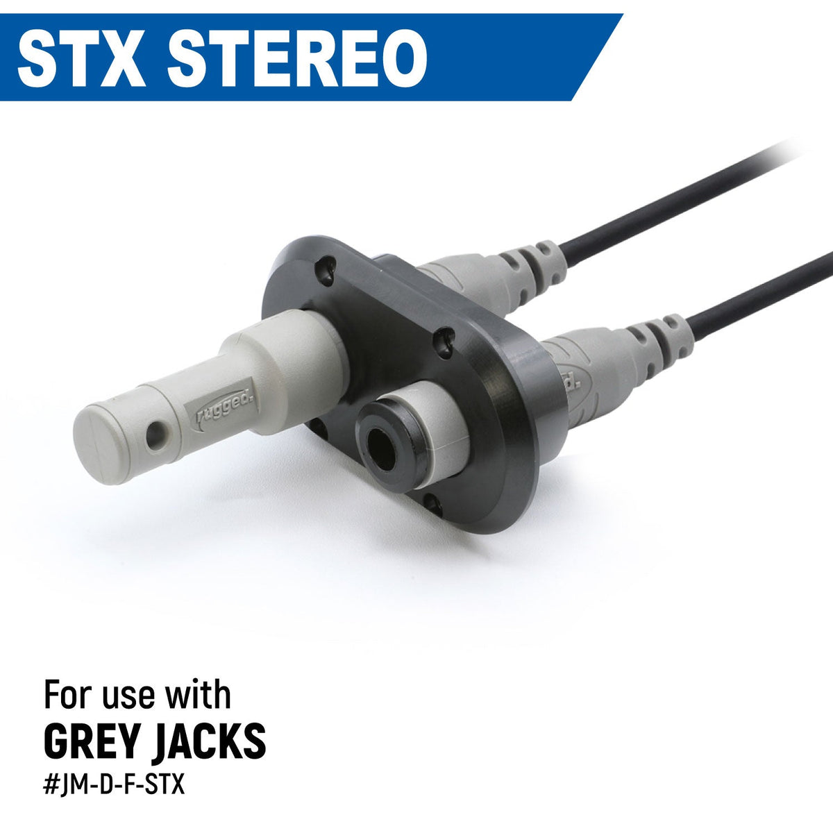 Rugged Radios Dual Headset / Helmet Jack Flush Mount - Offroad JM-D-F