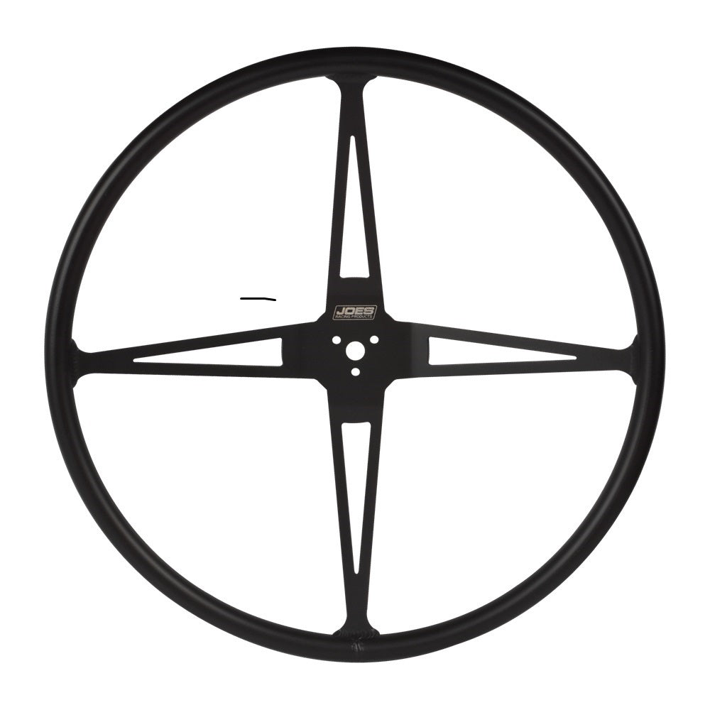 JOES Pit Steering Wheel - 22 in Diameter - 4 in Dish - 4-Spoke - Black
