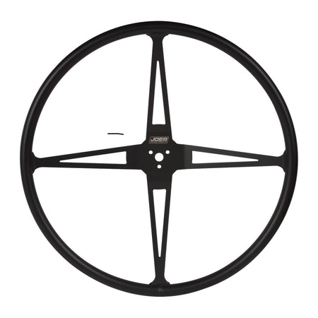 JOES Pit Steering Wheel - 22 in Diameter - 4 in Dish - 4-Spoke - Black