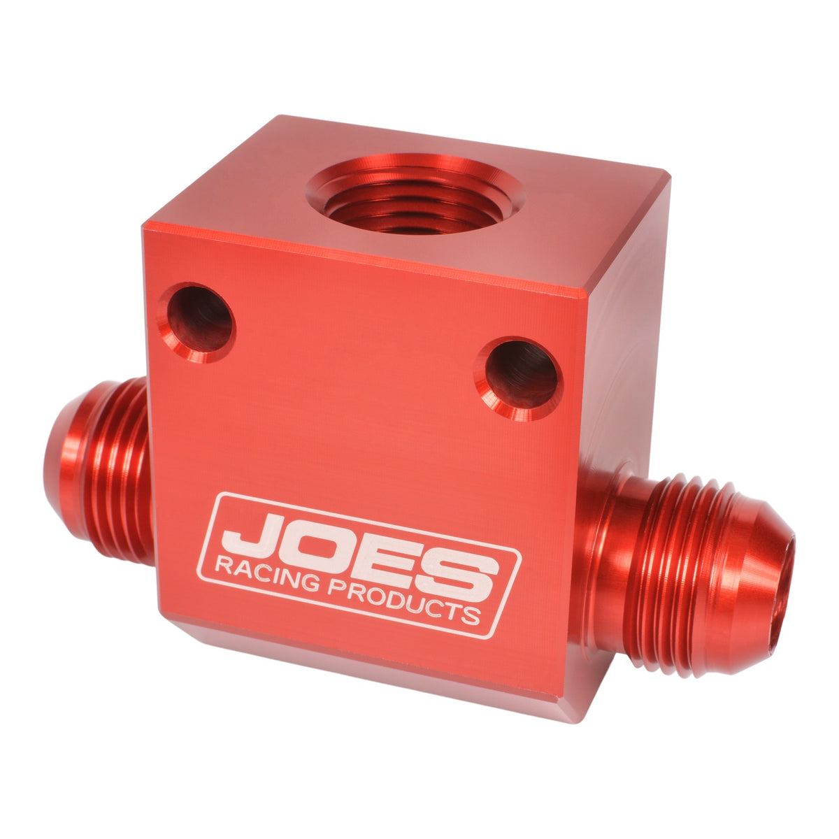 JOES 12 AN Male x 12 AN Male x 1/2 in NPT Female Adapter Tee Fitting - Red