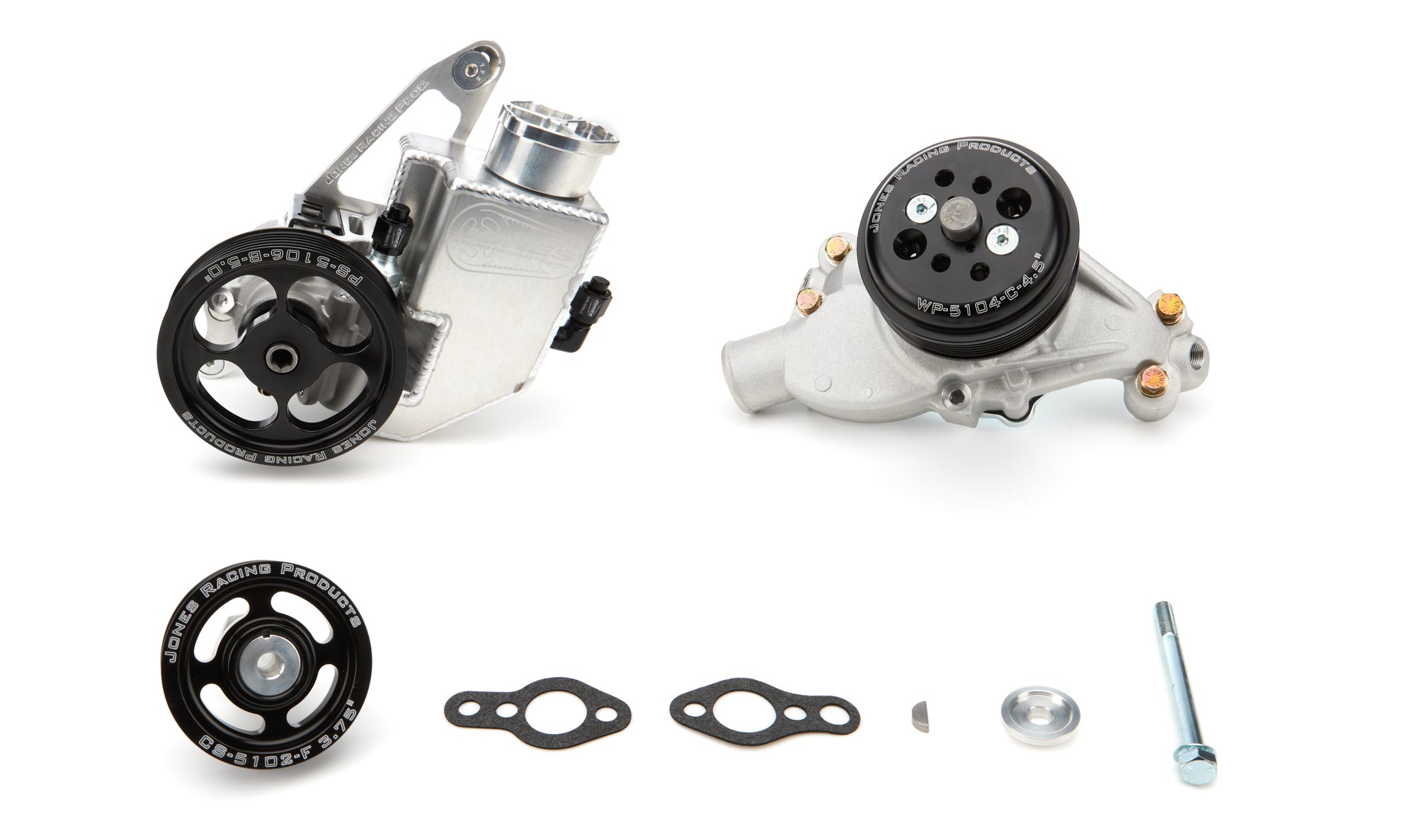 Jones Racing Products 6-Rib Serpentine Pulley Kit - 7500 RPM - Black - Small Block Chevy