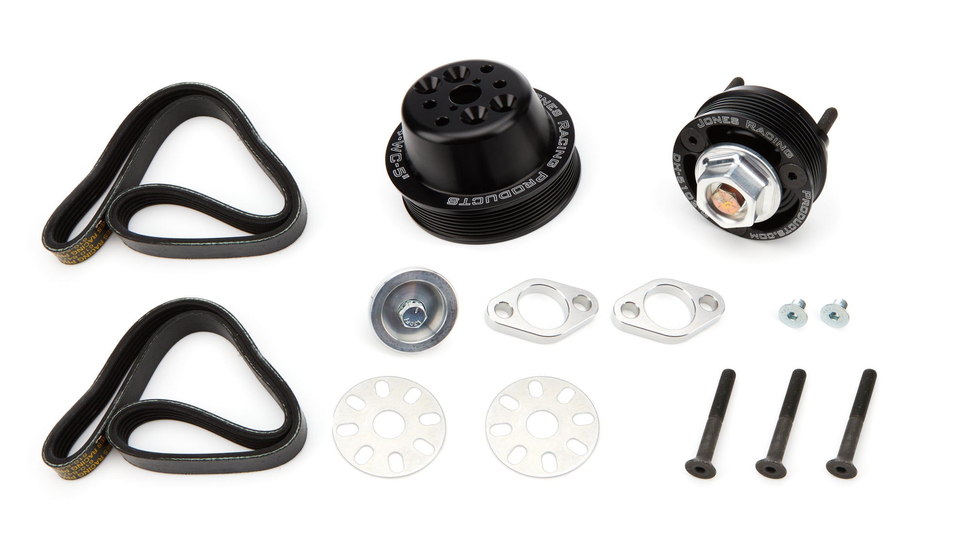 Jones Racing Products 6-Rib / 7-Rib Serpentine Pulley Kit - Black - Small Block Chevy