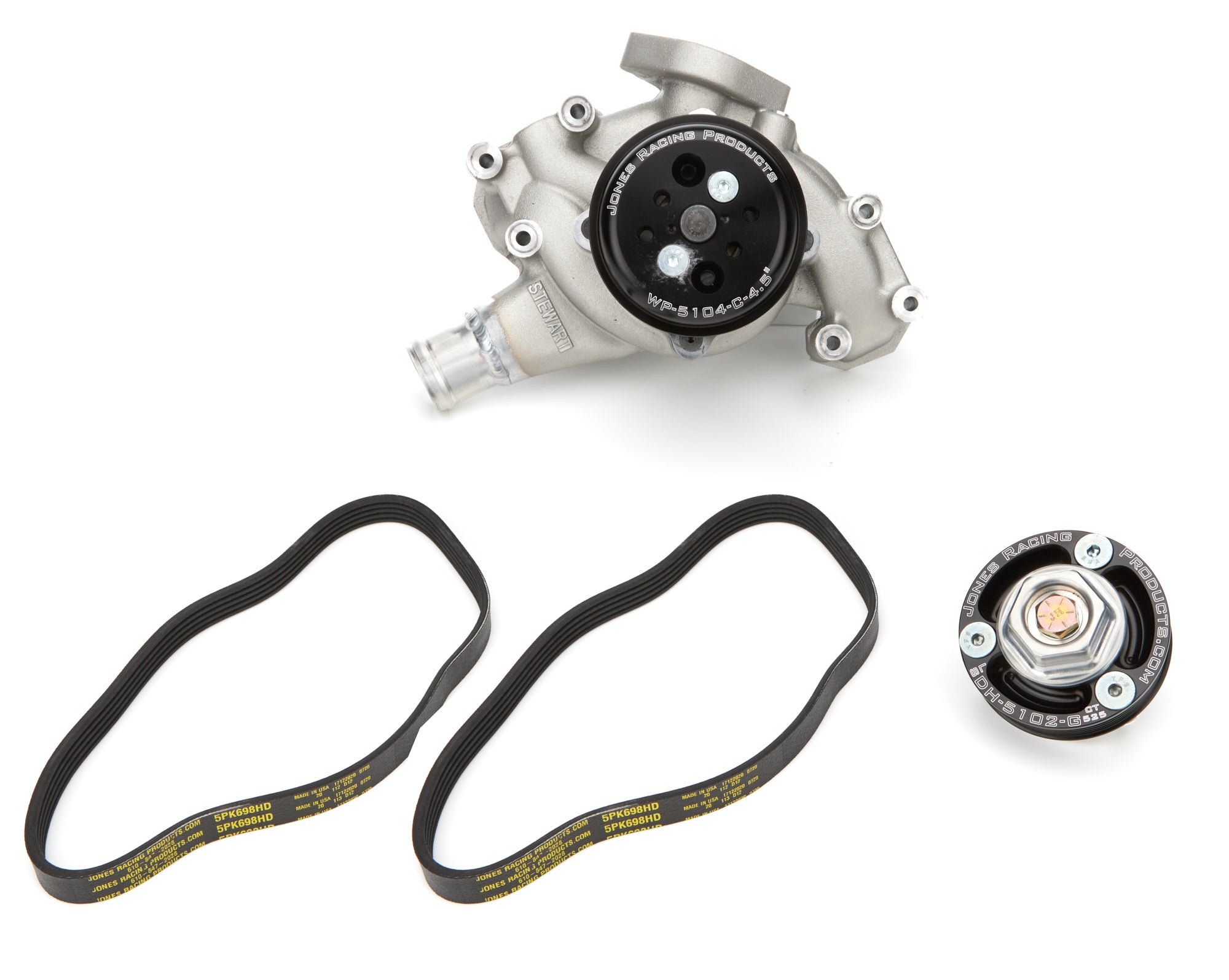 Jones Racing Products 6-Rib Serpentine Pulley Kit - Black - GM LS-Series