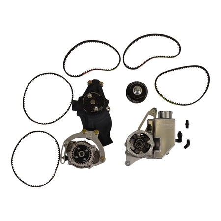 Jones Racing Products HTD Aluminum Pulley Kit - Black - Short Water Pump - Small Block Chevy