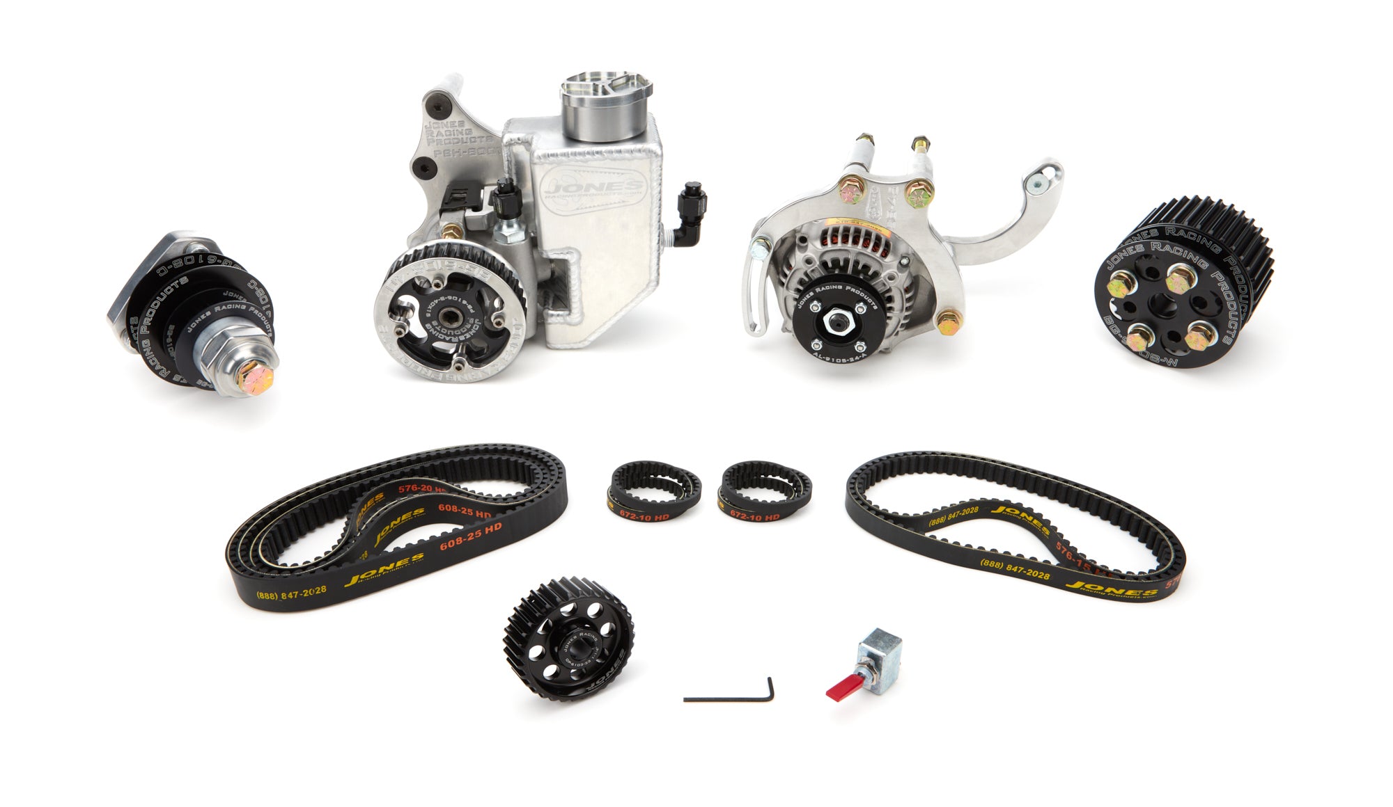 Jones Racing Products HTD Pulley Kit - Black - Small Block Chevy