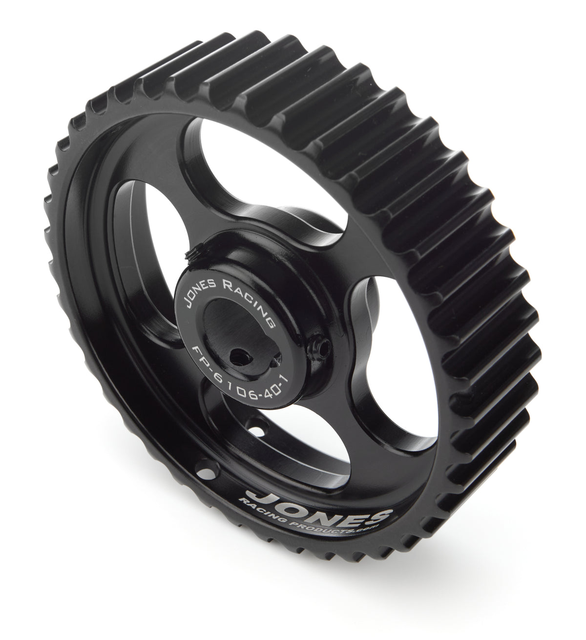Jones Racing Products HTD 40 Tooth 3/16 in Pitch Fuel Pump Pulley - Aluminum - Black
