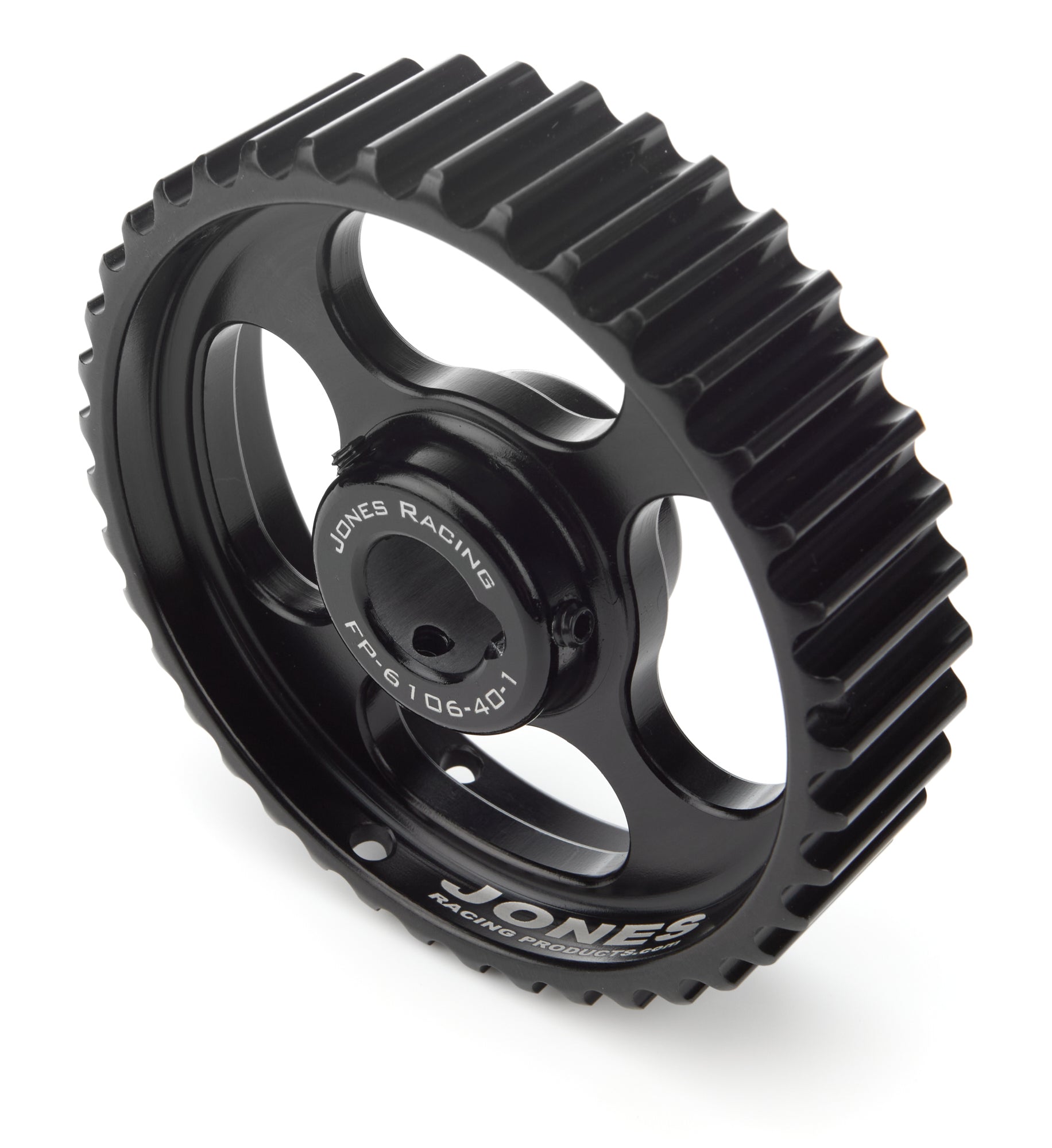 Jones Racing Products HTD 40 Tooth 3/16 in Pitch Fuel Pump Pulley - Aluminum - Black
