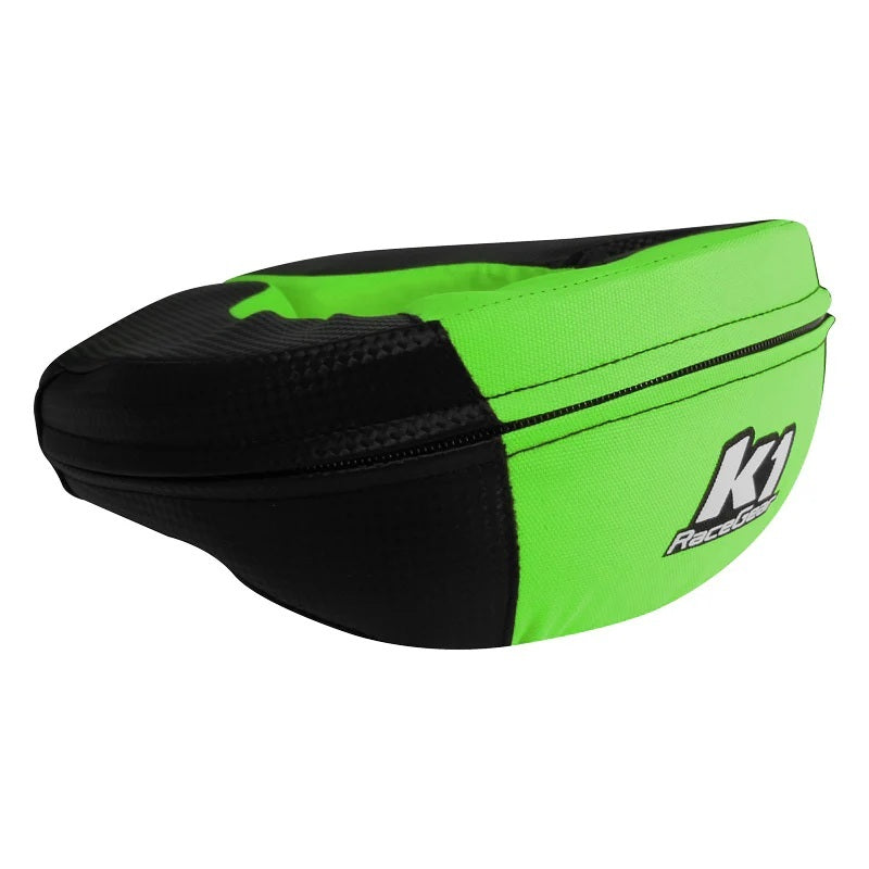 K1 RaceGear Carbon Look Neck Support - Black/Green - Adult