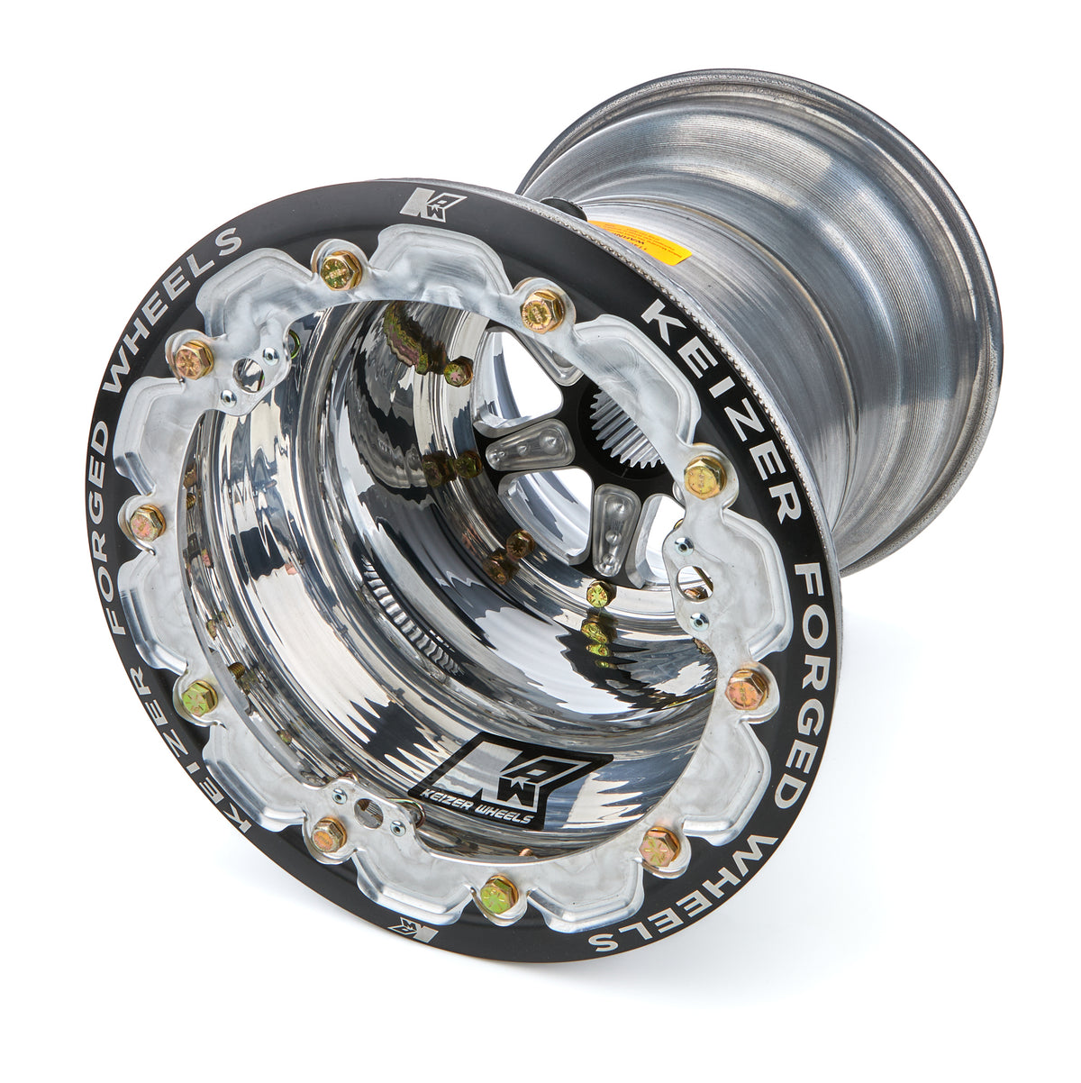 Keizer 10 x 13 in Aluminum 27 Spline Beadlock Wheel - 5.000 in Backspace - 27 Spline - Polished