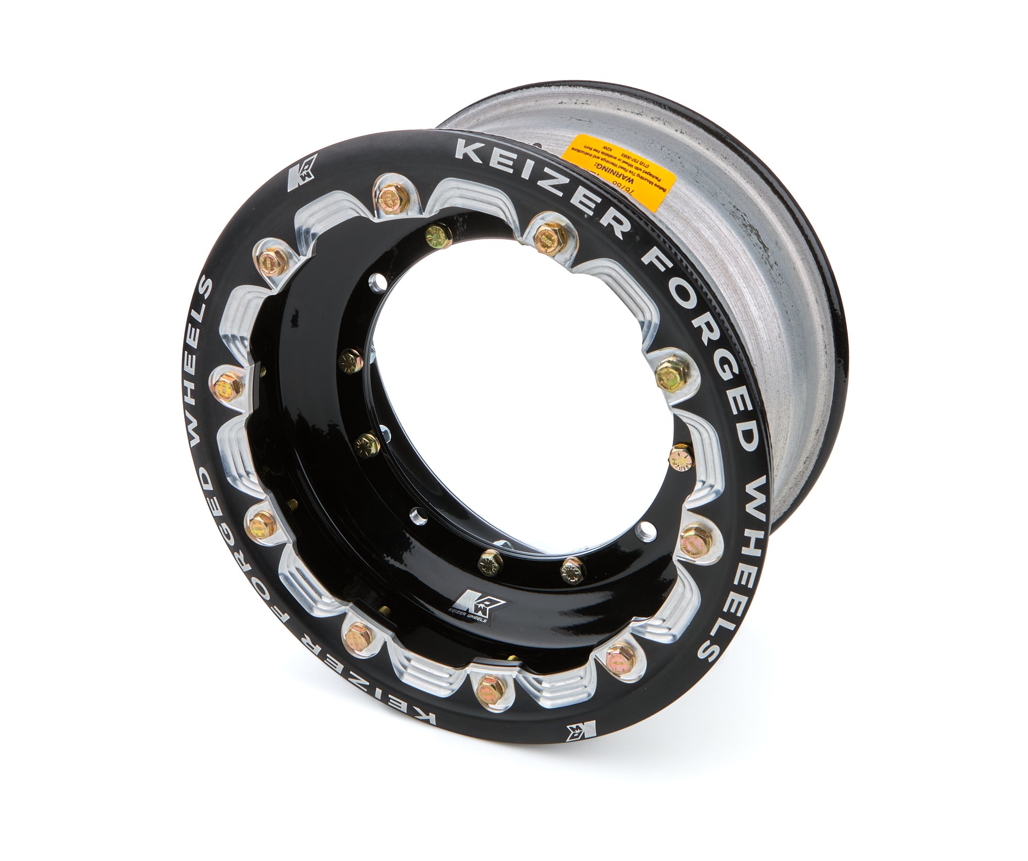 Keizer Aluminum Beadlock Mini Sprint Wheel - 10 x 6 in - 3 in Backspace - 4 x 6.75 in Bolt Pattern - Black