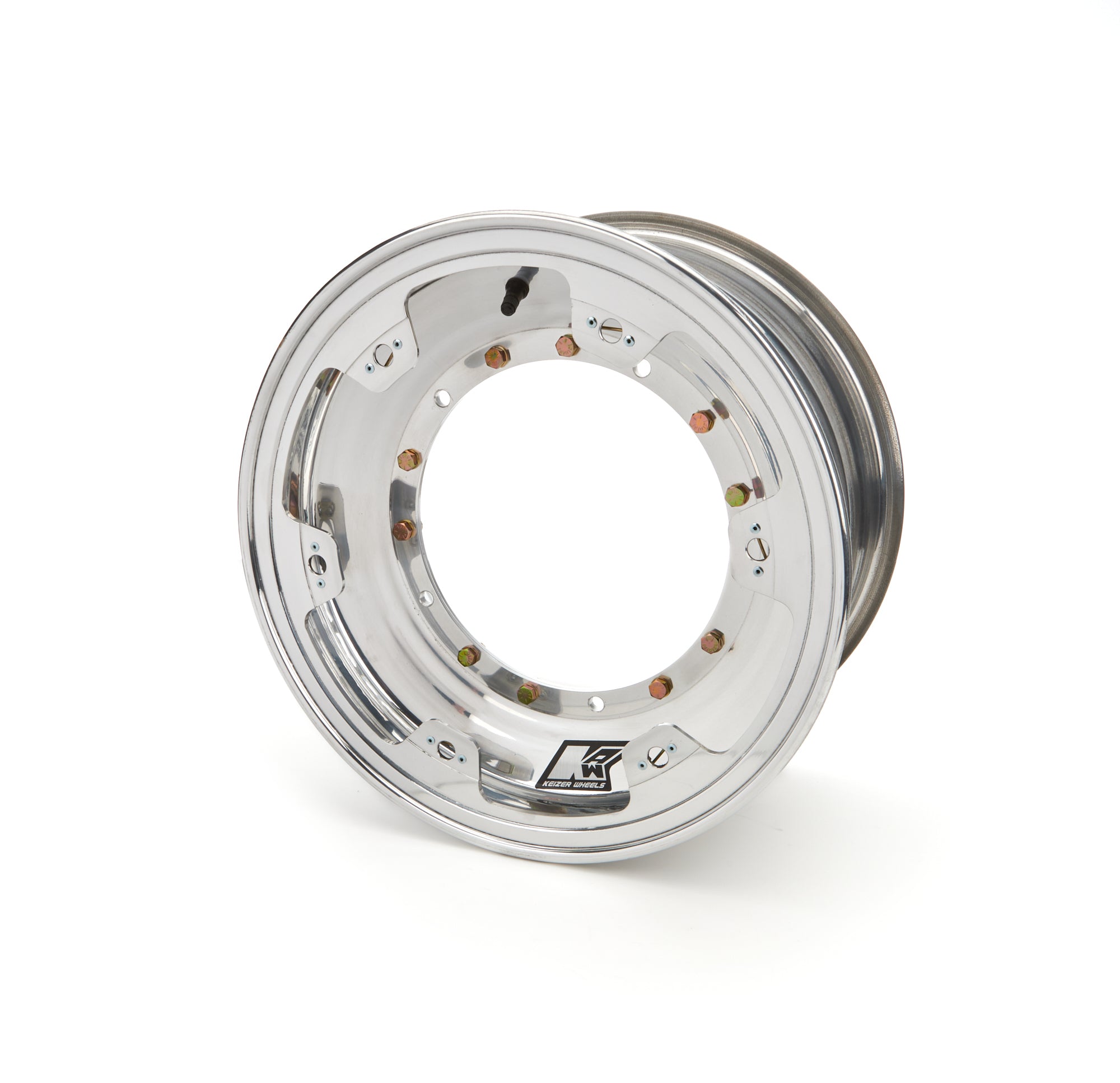 Keizer Aluminum Sprint Car Direct Mount Proring Beadlock Wheel - 15 x 8 in - 5 in Backspace - Polished