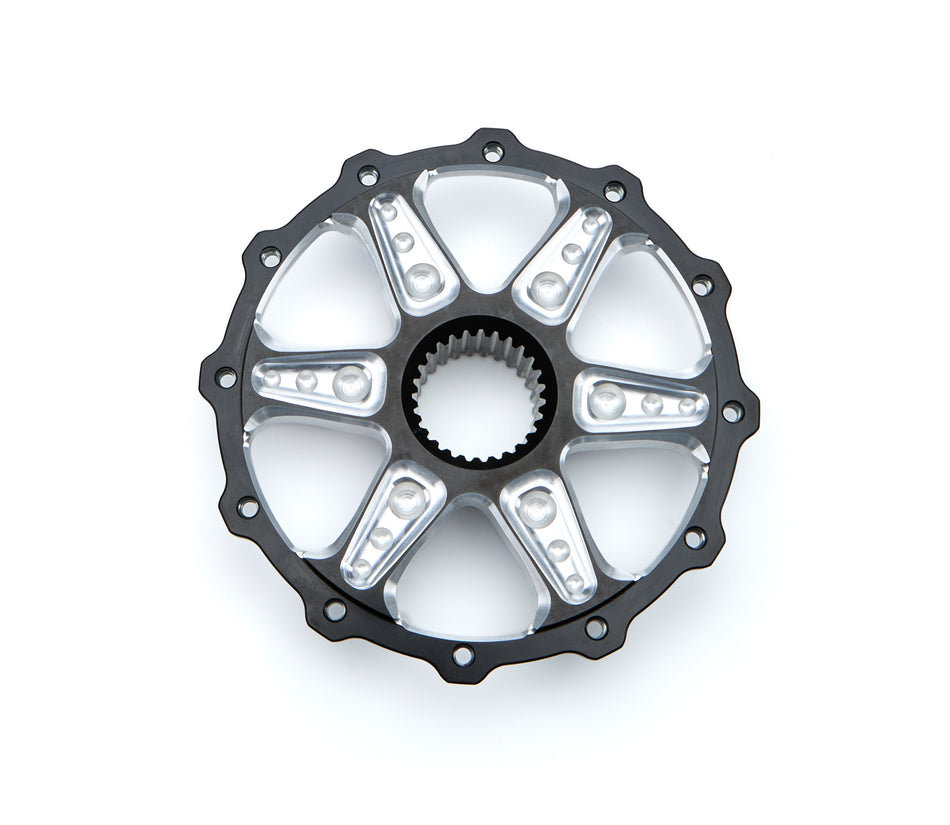 Keizer 27 Spline Aluminum Wheel Center Section - Black / Machined - 10 in Wheels