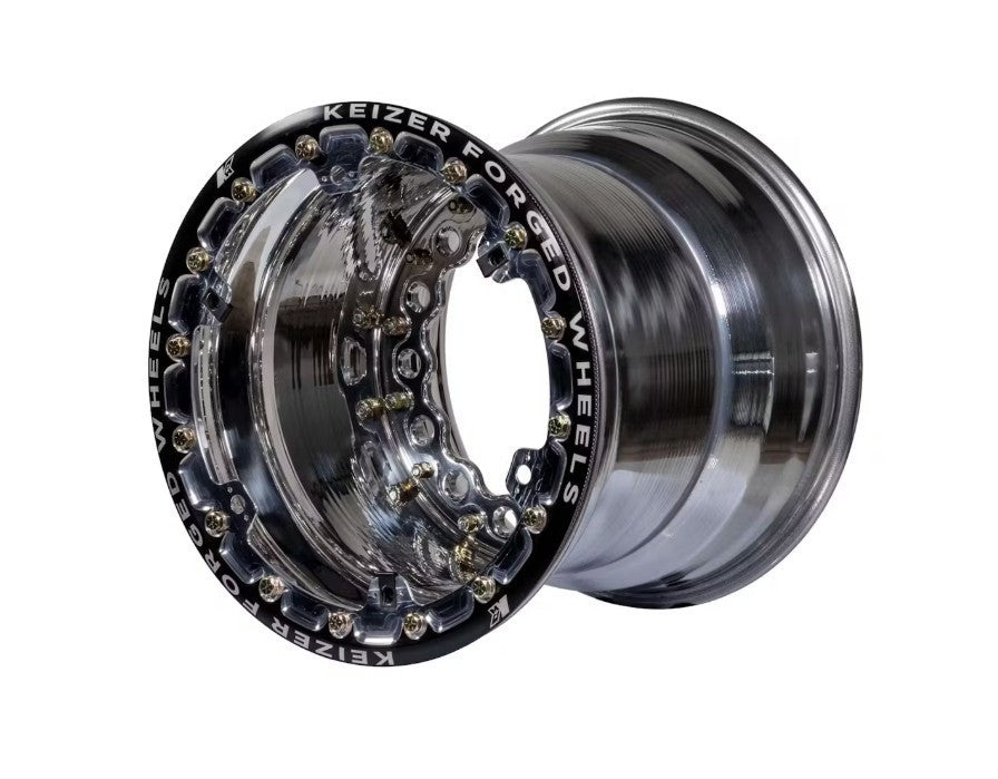 Keizer 15 x 14 in Aluminum Wide 5 Beadlock Wheel - 5.000 in Backspace - Wide 5 Bolt Pattern - Polished