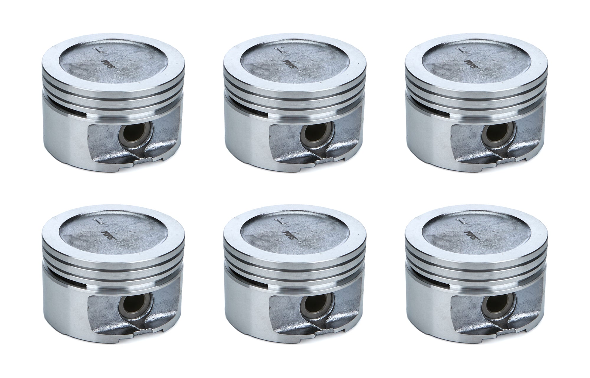 KB Performance Pistons Silvolite Hyper Dish Piston Set - 3.642 in Bore - 1.5 x 1.5 x 4.0 mm Ring Grooves - GM V6 (Set of 6)
