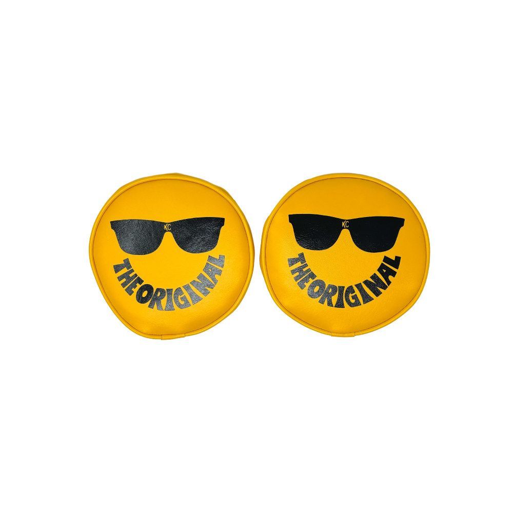 KC HiLiTES Smiley Logo Light Cover - Yellow - 6 in KC Lights (Pair)