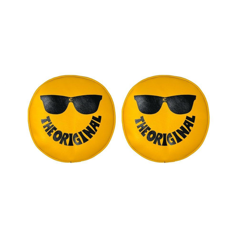 KC HiLiTES Smiley Logo Light Cover - Yellow - 8 in KC Lights (Pair)