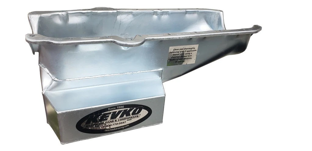 KEVCO 602 Crate Hobby Stock Oil Pan - Rear Sump - 6 Qt. - 7.5 in Deep - 1-Piece Seal - Small Block Chevy