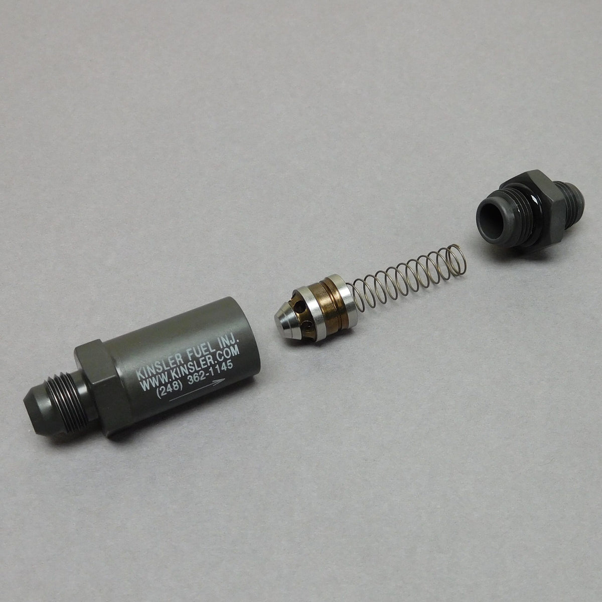 Kinsler High-Flow Fuel Bypass Valve - 6 AN Inlet - 6 AN Outlet - Gray