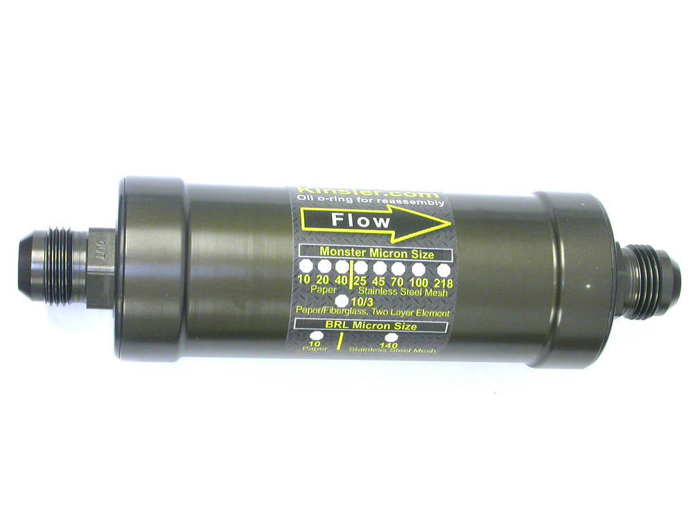 Kinsler In-Line Fuel Filter - 100 Micron - Stainless Element - 12 AN Male Inlet/Outlet - Green