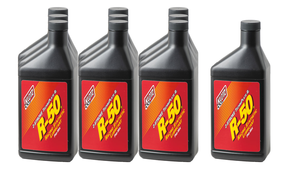 Klotz R-50 Techniplate Synthetic 2 Stroke Oil - 1 Qt (Set of 10) KL-102