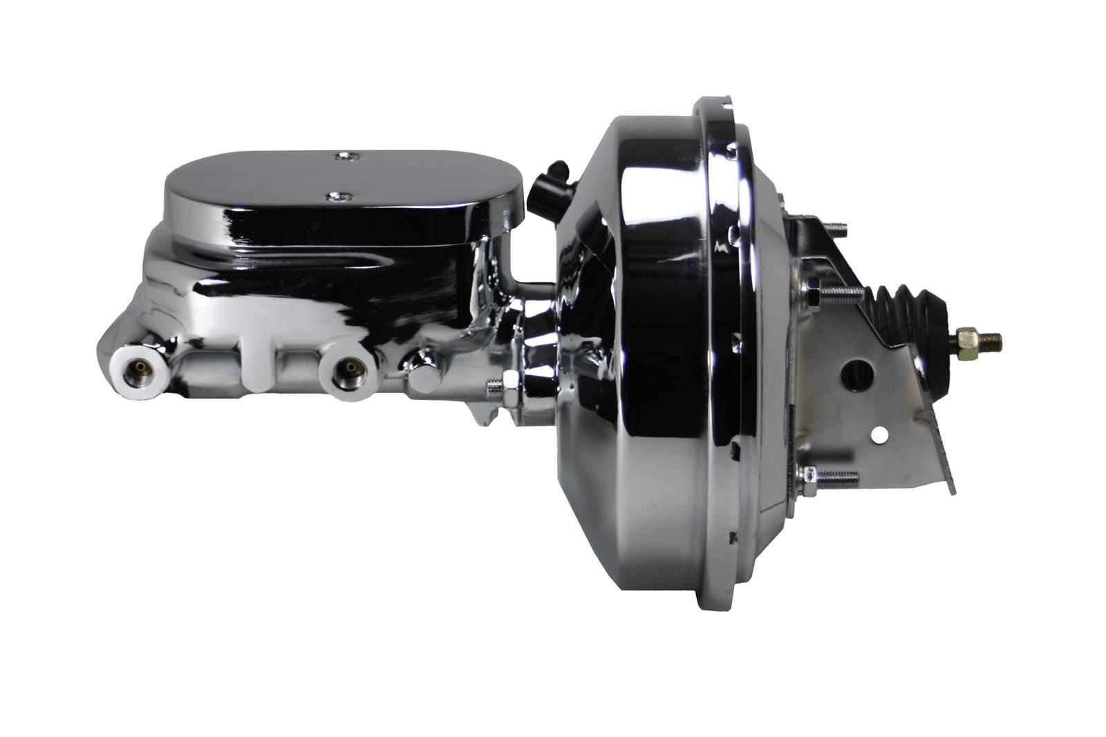 Leed Brake Booster / Master Cylinder - 9 in OD - 1.125 in Bore - Chrome - GM A-Body 1966-72 / F-Body 1967-69 / X-Body 1968-74 / Y-Body 1964-70