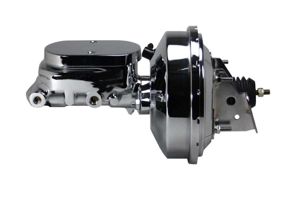 Leed Brake Booster / Master Cylinder - 9 in OD - 1.125 in Bore - Chrome - GM A-Body 1966-72 / F-Body 1967-69 / X-Body 1968-74 / Y-Body 1964-70