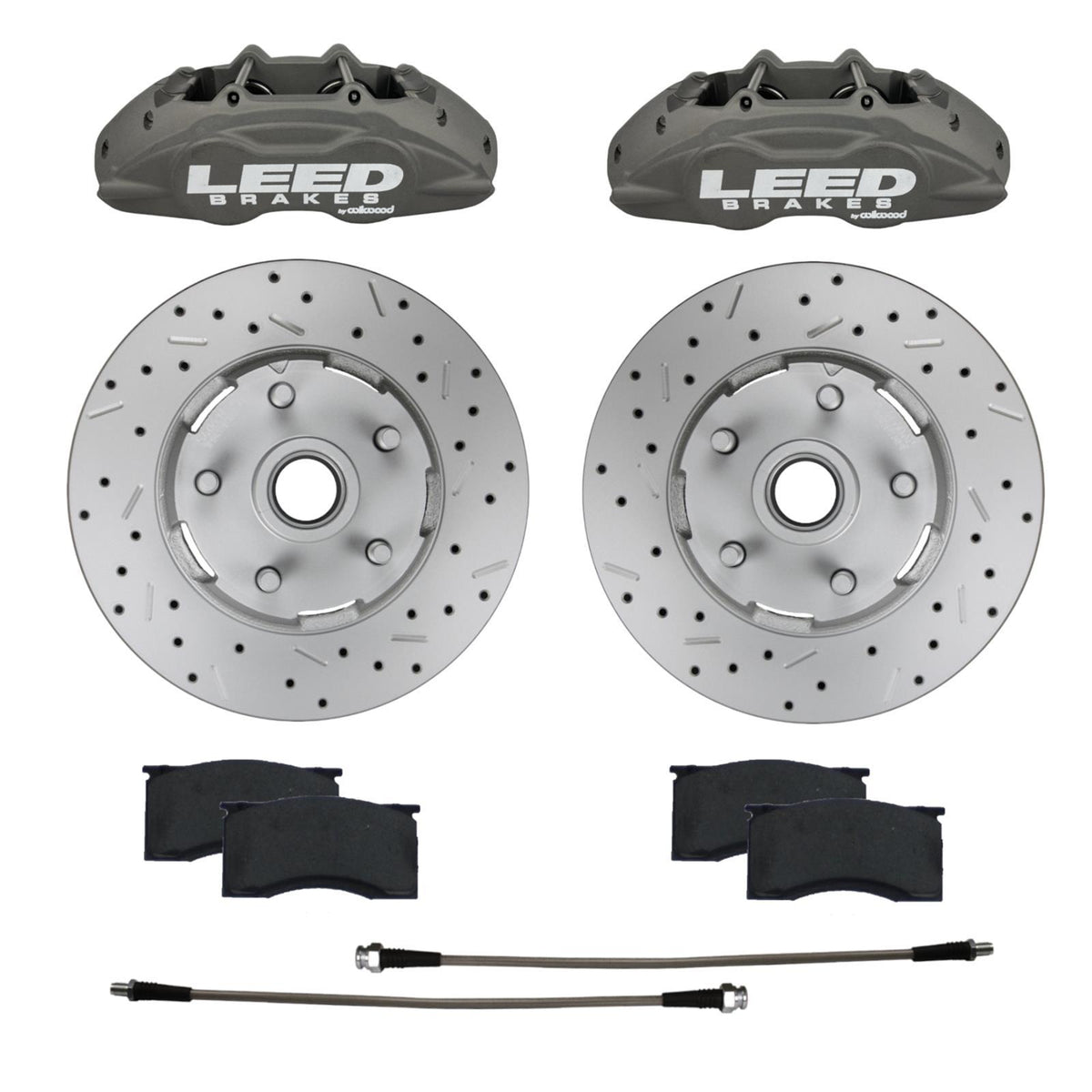 Leed MaxGrip Lite Front Brake Kit - Gray - Ford Mustang 1964-67